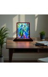 Car Desk/Table Top Lord Radha Krishna Wooden Photo Stand â€“ 3x4 Inches, Compact & Stylish Spiritual Display For Car, Home & Office (Pack Of 1) (F15127)