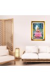 Mata Lakhsmi Golden Photo Frame - 16x20 Inches | Elegant Wooden Frame For Home, Office & Temple Decoration | Spiritual Wall & Table Decor And Gift Item (F9482)