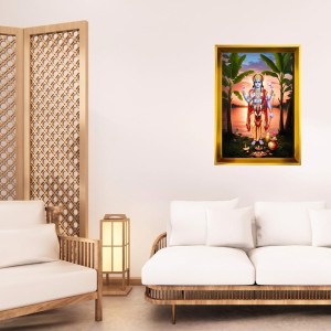 Lord Vishnu Golden Photo Frame - 10x14 Inches | Elegant Wooden Frame For Home, Office & Temple Decoration | Spiritual Wall & Table Decor And Gift Item (F9722) Lord Vishnu Golden Photo Frame - 10x14 Inches | Elegant Wooden Frame For Home, Office & Temple Decoration | Spiritual Wall & Table Decor And Gift Item (F9722)