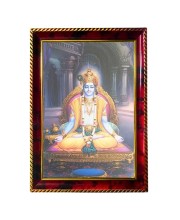 Lord Krishna Photo Frame For Wall & Table | 7x9 Inch Golden Cherry Finish | Decorative Lord Krishna Photo Frame For Home, Office & Pooja Room (F11365)