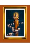 Mata Lakhsmi Golden Photo Frame - 16x20 Inches | Elegant Wooden Frame For Home, Office & Temple Decoration | Spiritual Wall & Table Decor And Gift Item (F9557)