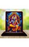 Car Desk/Table Top Lord Shiva Wooden Photo Stand 3x4 Inches, Compact & Stylish Spiritual Display For Car, Home & Office (Pack Of 1) (F14184)