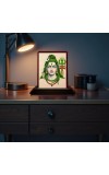 Car Desk/Table Top Lord Shiva Wooden Photo Stand 3x4 Inches, Compact & Stylish Spiritual Display For Car, Home & Office (Pack Of 1) (F14261)