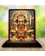 Car Desk/Table Top Lord Shiva Wooden Photo Stand 3x4 Inches, Compact & Stylish Spiritual Display For Car, Home & Office (Pack Of 1) (F14260)