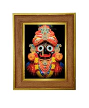 Lord Jaganaath Photo Frame 12x16 Inches-Brown Wooden Frame For Home, Office & Temple Decoration And Gifting (F6259)