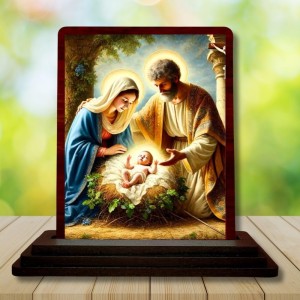 Car Desk/Table Top Jesus Child Wooden Photo Stand 3x4 Inches, Compact & Stylish Spiritual Display For Car, Home & Office (Pack Of 1) (F14502) Car Desk/Table Top Jesus Child Wooden Photo Stand 3x4 Inches, Compact & Stylish Spiritual Display For Car, Home & Office (Pack Of 1) (F14502)