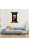 Mata Lakhsmi Golden Photo Frame - 16x20 Inches | Elegant Wooden Frame For Home, Office & Temple Decoration | Spiritual Wall & Table Decor And Gift Item (F9480)
