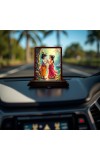 Car Desk/Table Top Radha Krishna Wooden Photo Stand 3x4 Inches, Compact & Stylish Spiritual Display For Car, Home & Office (Pack Of 1) (F14381)