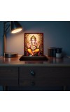 Car Desk/Table Top Lord Ganesha Wooden Photo Stand 3x4 Inches, Compact & Stylish Spiritual Display For Car, Home & Office (Pack Of 1) (F14158)