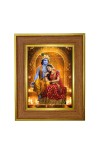 Krishna Radha Photo Frame 10x14 Inches-Brown Wooden Frame For Home, Office & Temple Decoration And Gifting (F6390)