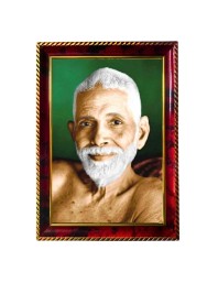 Ramanaa Maharshi Photo Frame For Wall & Table | 7x9 Inch Golden Cherry Finish | Decorative Ramana Maharshi Photo Frame For Home, Office & Pooja Room (F11751)