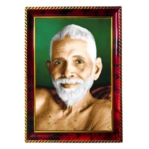 Ramanaa Maharshi Photo Frame For Wall & Table | 7x9 Inch Golden Cherry Finish | Decorative Ramana Maharshi Photo Frame For Home, Office & Pooja Room (F11751)