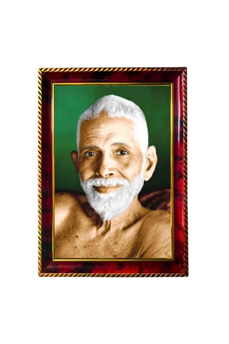 Ramanaa Maharshi Photo Frame For Wall & Table | 7x9 Inch Golden Cherry Finish | Decorative Ramana Maharshi Photo Frame For Home, Office & Pooja Room (F11751)