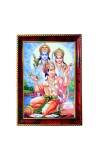 Rama Sita Hanuman Photo Frame For Wall & Table | 7x9 Inch Golden Cherry Finish | Decorative Rama Sita Hanuman Photo Frame For Home, Office & Pooja Room (F11843)