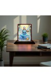 Car Desk/Table Top Maa Laxmi Wooden Photo Stand â€“ 3x4 Inches, Compact & Stylish Spiritual Display For Car, Home & Office (Pack Of 1) (F15092)