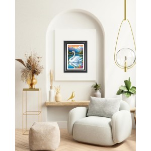 Swan Photo Wall & Table Frame | 14x18 Inch Black Designer | Perfect For Gifting & Home Decor (F9626)