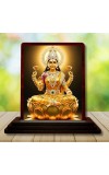Car Desk/Table Top Goddess Lakshmi Wooden Photo Stand 3x4 Inches, Compact & Stylish Spiritual Display For Car, Home & Office (Pack Of 1) (F14456)