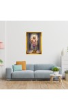 Lord Vishnu Golden Photo Frame - 14x18 Inches | Elegant Wooden Frame For Home, Office & Temple Decoration | Spiritual Wall & Table Decor And Gift Item (F9784)