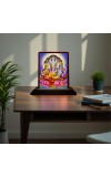 Car Desk/Table Top Lord Vishnu Laxmi Wooden Photo Stand â€“ 3x4 Inches, Compact & Stylish Spiritual Display For Car, Home & Office (Pack Of 1) (F15132)