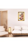 Lord Shiva Golden Photo Frame - 16x20 Inches | Elegant Wooden Frame For Home, Office & Temple Decoration | Spiritual Wall & Table Decor And Gift Item (F9737)