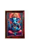 Lord Vinayaka Photo Frame For Wall & Table | 7x9 Inch Golden Cherry Finish | Decorative Lord Vinayaka Photo Frame For Home, Office & Pooja Room (F11479)
