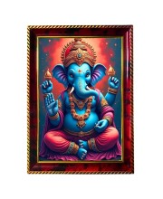Lord Vinayaka Photo Frame For Wall & Table | 7x9 Inch Golden Cherry Finish | Decorative Lord Vinayaka Photo Frame For Home, Office & Pooja Room (F11479)