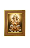 Lord Ganesha Photo Frame 10x14 Inches-Brown Wooden Frame For Home, Office & Temple Decoration And Gifting (F6230)