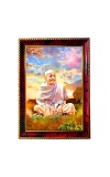 Swami Srila Prabhupada Ji Photo Frame For Wall & Table | 7x9 Inch Golden Cherry Finish | Decorative Swami Srila Prabhupada Ji Photo Frame For Home, Office & Pooja Room (F11522)