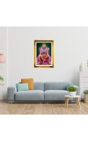 Lord Vishnu Golden Photo Frame - 16x20 Inches | Elegant Wooden Frame For Home, Office & Temple Decoration | Spiritual Wall & Table Decor And Gift Item (F9779)