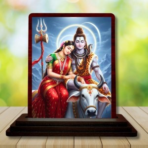 Car Desk/Table Top Lord Shiva And Parvathi Wooden Photo Stand 3x4 Inches, Compact & Stylish Spiritual Display For Car, Home & Office (Pack Of 1) (F14327) Car Desk/Table Top Lord Shiva And Parvathi Wooden Photo Stand 3x4 Inches, Compact & Stylish Spiritual Display For Car, Home & Office (Pack Of 1) (F14327)