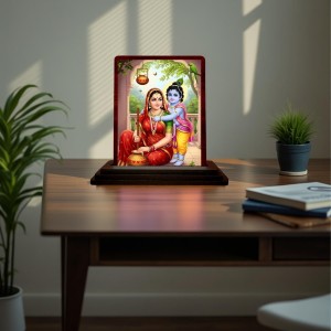 Car Desk/Table Top Lord Radha Krishna Wooden Photo Stand 3x4 Inches, Compact & Stylish Spiritual Display For Car, Home & Office (Pack Of 1) (F15170) Car Desk/Table Top Lord Radha Krishna Wooden Photo Stand 3x4 Inches, Compact & Stylish Spiritual Display For Car, Home & Office (Pack Of 1) (F15170)