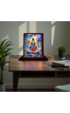 Car Desk/Table Top Lord Shiva Wooden Photo Stand 3x4 Inches, Compact & Stylish Spiritual Display For Car, Home & Office (Pack Of 1) (F14285)
