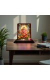 Car Desk/Table Top Lord Ganesha Wooden Photo Stand 3x4 Inches, Compact & Stylish Spiritual Display For Car, Home & Office (Pack Of 1) (F14414)