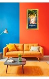 Swami Samarth Digital Golden Color Photo Frame | Hindu Religious Wall Decor | 8x15 Inches - Inspirational Wall Art For Office, Home Decor - Ideal Spiritual Gift (F10334)