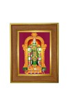 Goddess Meenakshii Photo Frame 10x14 Inches-Brown Wooden Frame For Home, Office & Temple Decoration And Gifting (F6267)