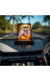 Car Desk/Table Top Lord Datta Wooden Photo Stand 3x4 Inches, Compact & Stylish Spiritual Display For Car, Home & Office (Pack Of 1) (F15083)
