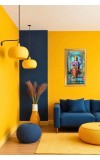 Lord Vishnu Digital Golden Color Photo Frame | Hindu Religious Wall Decor | 8x15 Inches - Inspirational Wall Art For Office, Home Decor - Ideal Spiritual Gift (F10222)