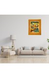 Radha And Krishna Photo Frame 10x14 Inches-Brown Wooden Frame For Home, Office & Temple Decoration And Gifting (F6440)