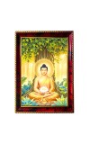 Lord Buddha Photo Frame For Wall & Table | 7x9 Inch Golden Cherry Finish | Decorative Lord Buddha Photo Frame For Home, Office & Pooja Room (F11434)