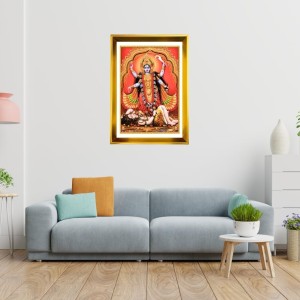 Mata Kaali Golden Photo Frame - 12x16 Inches | Elegant Wooden Frame For Home, Office & Temple Decoration | Spiritual Wall & Table Decor And Gift Item (F9697) Mata Kaali Golden Photo Frame - 12x16 Inches | Elegant Wooden Frame For Home, Office & Temple Decoration | Spiritual Wall & Table Decor And Gift Item (F9697)