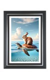 Rabbit And Tortoise Photo Wall & Table Frame | 10x14 Inch Black Designer | Perfect For Gifting & Home Decor (F9640)