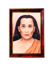Sri Mahavatar Babaji Photo Frame For Wall & Table | 7x9 Inch Golden Cherry Finish | Decorative Sri Mahavatar Babaji Photo Frame For Home, Office & Pooja Room (F11632)