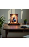 Car Desk/Table Top Goddess Durga Wooden Photo Stand 3x4 Inches, Compact & Stylish Spiritual Display For Car, Home & Office (Pack Of 1) (F14373)