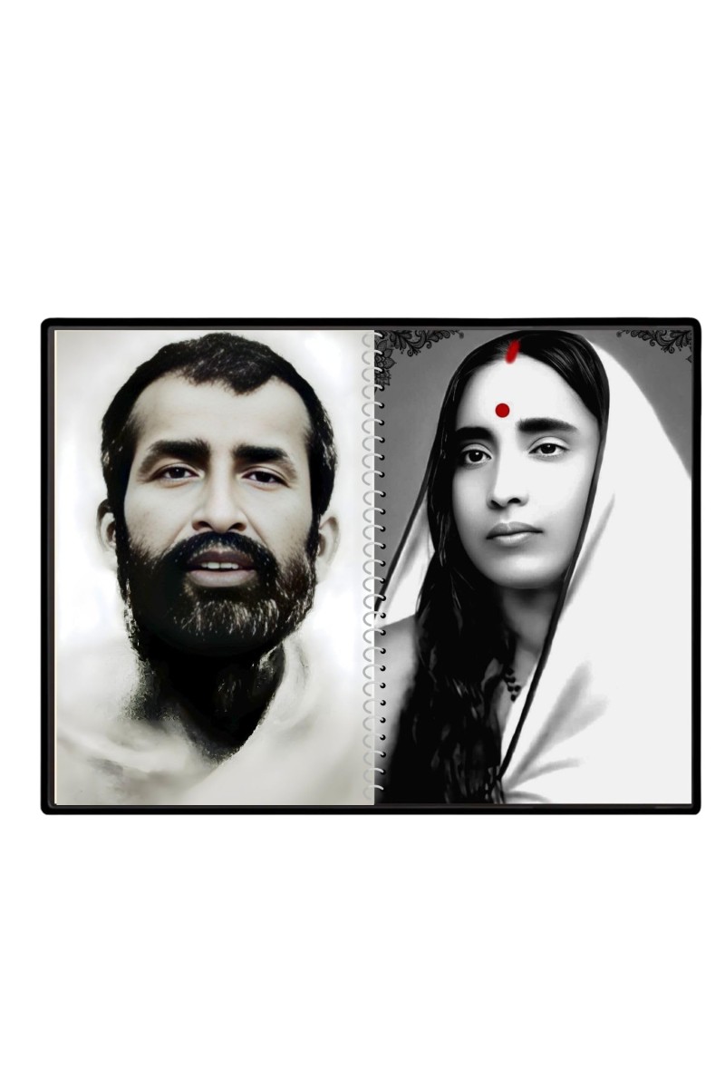 Sri Sri Ramakrishna & Maa Sarada Devi Laminated Photo - 7x9 Inches, Divine Blessings For Home & Office And Temple Decoration (F16317)