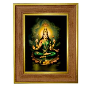 Bala Tripura Sundari Photo Frame 12x16 Inches-Brown Wooden Frame For Home, Office & Temple Decoration And Gifting (F6234)