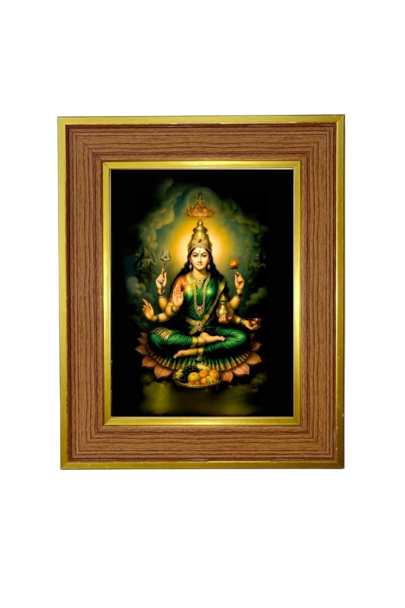 Bala Tripura Sundari Photo Frame 12x16 Inches-Brown Wooden Frame For Home, Office & Temple Decoration And Gifting (F6234)