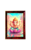 Lord Cute Ganesha Photo Frame For Wall & Table | 7x9 Inch Golden Cherry Finish | Decorative Lord Cute Ganesha Photo Frame For Home, Office & Pooja Room (F11339)