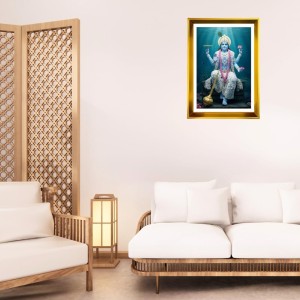 Lord Vishnu Golden Photo Frame - 12x16 Inches | Elegant Wooden Frame For Home, Office & Temple Decoration | Spiritual Wall & Table Decor And Gift Item (F9441) Lord Vishnu Golden Photo Frame - 12x16 Inches | Elegant Wooden Frame For Home, Office & Temple Decoration | Spiritual Wall & Table Decor And Gift Item (F9441)