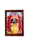Kalighat Kali Maa Photo Frame For Wall & Table | 7x9 Inch Golden Cherry Finish | Decorative Kalighat Kali Maa Photo Frame For Home, Office & Pooja Room (F11460)
