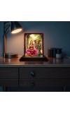 Car Desk/Table Top Goddess Lakshmi Wooden Photo Stand 3x4 Inches, Compact & Stylish Spiritual Display For Car, Home & Office (Pack Of 1) (F14168)